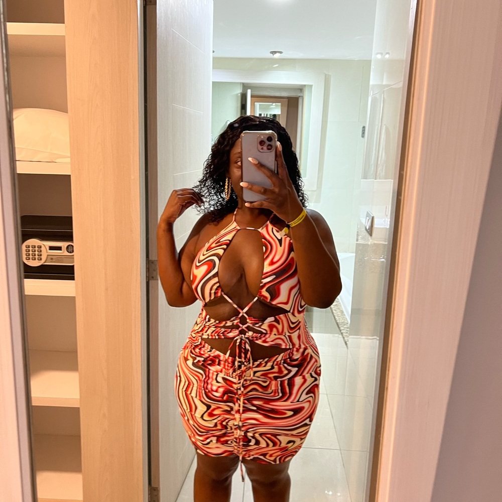 SHEIN multicolor cutout dress